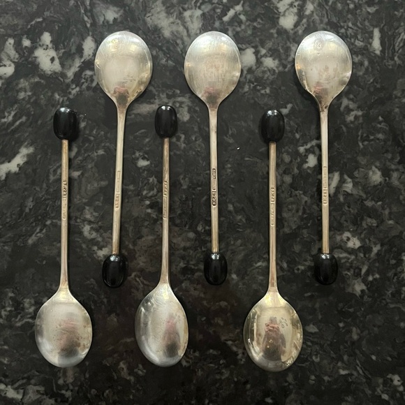 6 ART DECO EPNS COFFEE BEAN 🫘 Spoons 🥄 - Picture 2 of 11
